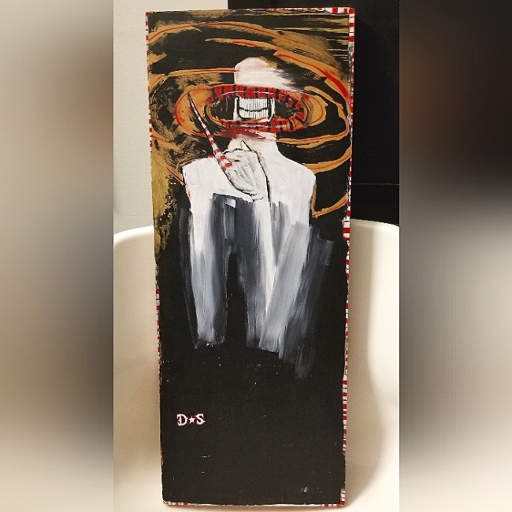 [D★S] Creepy Teeth Creature with Candy Cane Shiv Pinky Painting On Board
